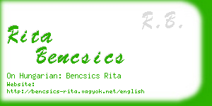 rita bencsics business card